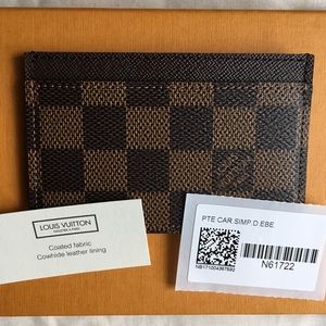 Louis Vuitton Card Case Damier Ebene NWT